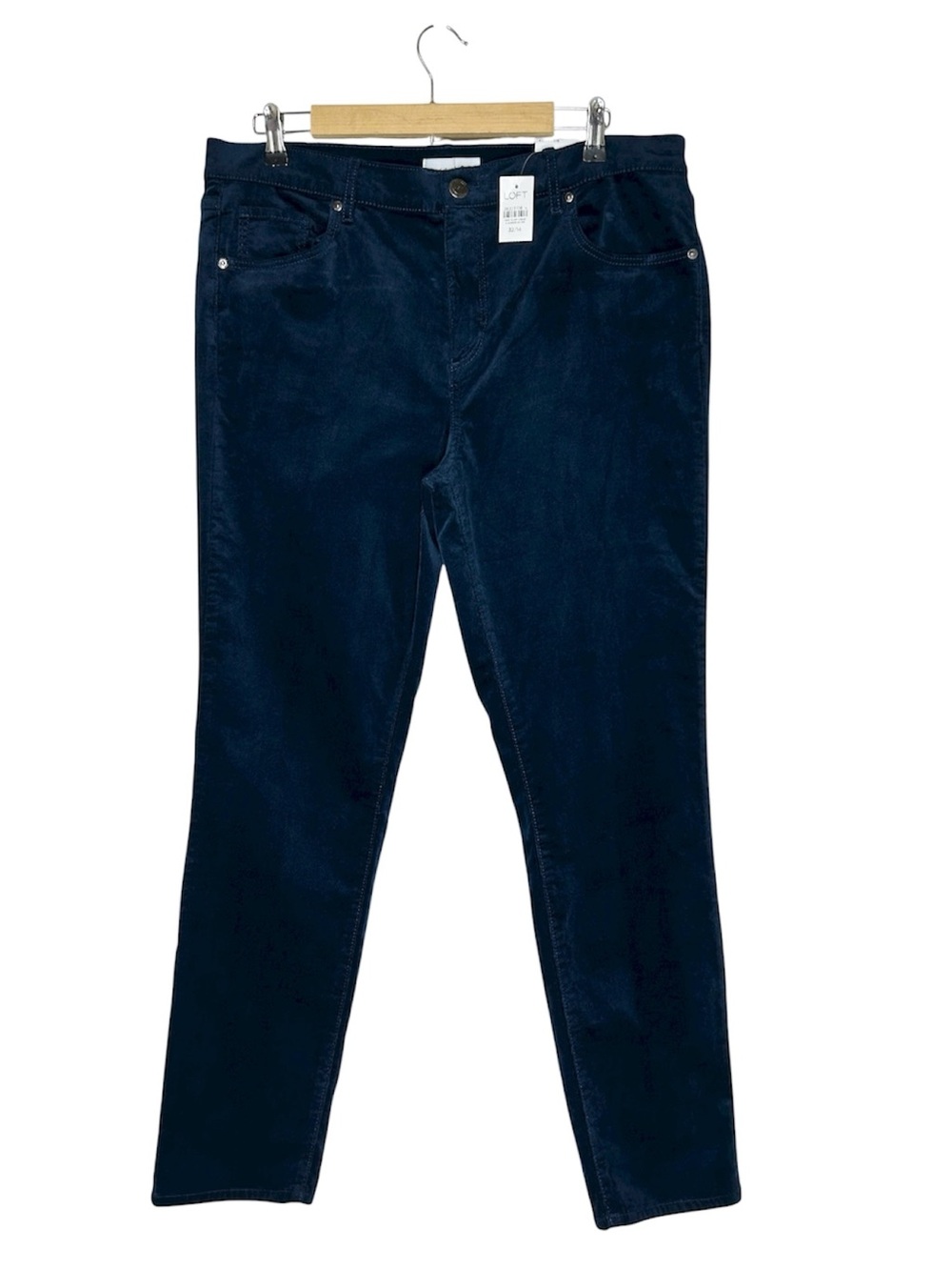 LOFT Velvet Cotton Stretch Navy High Rise Sleek  Versatile Skinny Jeans 32/14